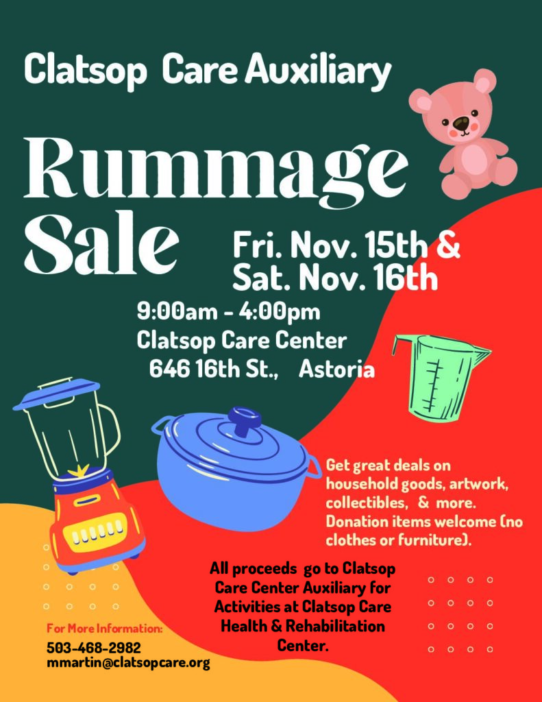 Rummage Sale Fri. Nov 15th &16th